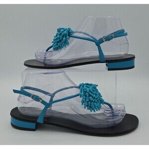 Giuseppe Zanotti sandals Blue Turquoise Beaded Accent Sandals Strappy EU 39 US 9